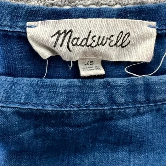 Madewell Indigo Off-the-Shoulder Bubble Top Sz XS - Picture 3 of 8